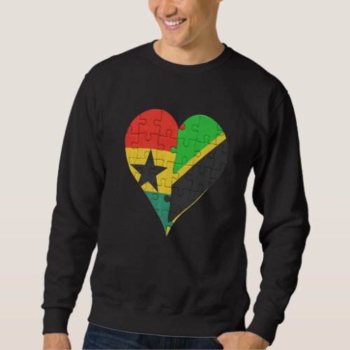 Ghanaian Tanzanian Flag Heart Sweatshirt