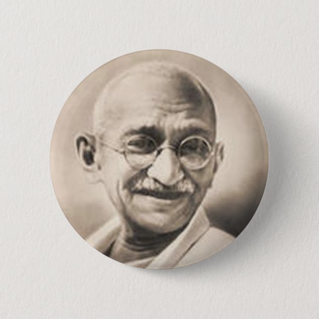 Ghandi Pinback Button (Front)