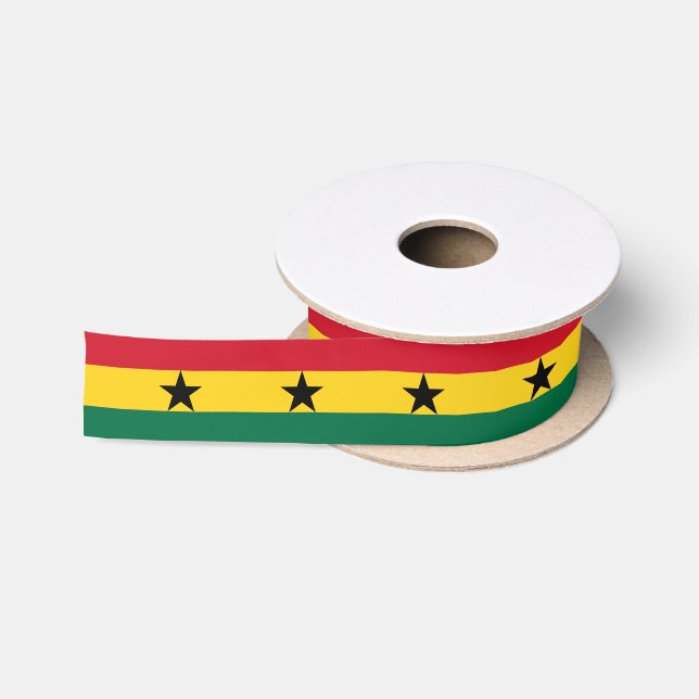 Ghanian Flag & Ghana travel, holiday/sports Satin Ribbon (Spool)
