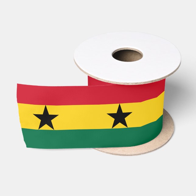 Ghanian Flag & Ghana travel, holiday/sports Satin Ribbon (Spool)
