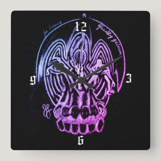 Ghastly Grimm Help Breast Cancer Chemo Patient Square Wall Clock