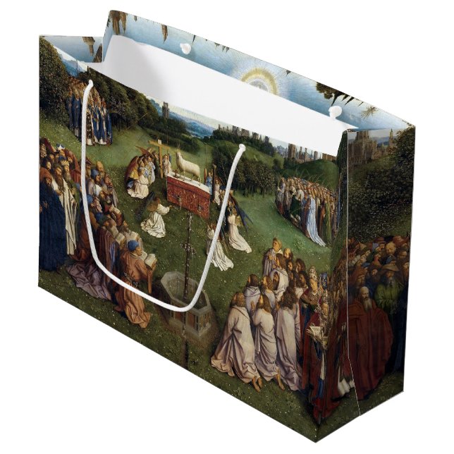 Ghent Altarpiece(detail), Van Eyck Brothers Large  Gift Bag (Front Angled)