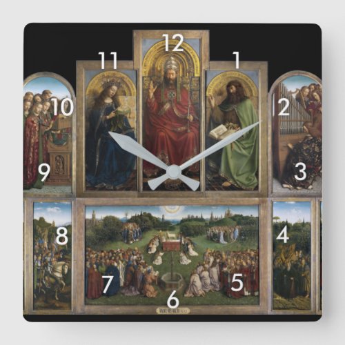 Ghent Altarpiecedetail Van Eyck Brothers Square Wall Clock