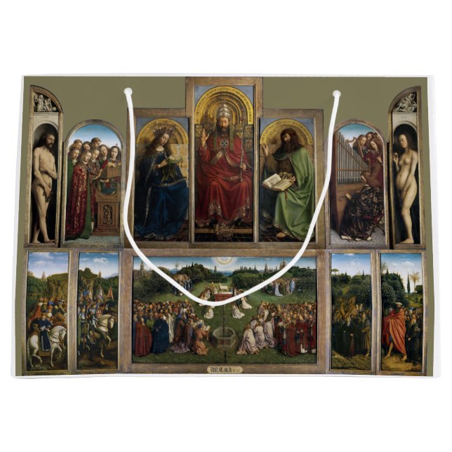 Ghent Altarpiece, Van Eyck Brothers Large Gift Bag (Front)