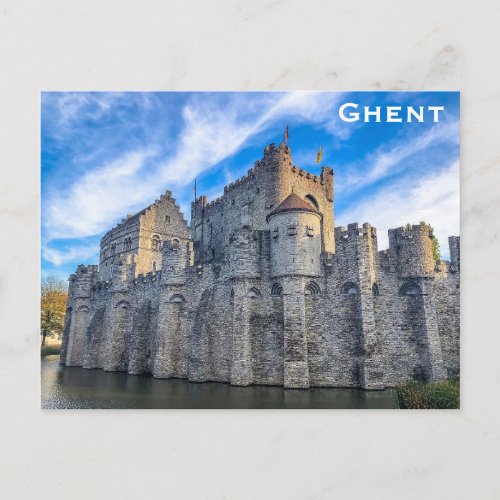 Ghent Belgium Flanders Castle Travel Photo Postcard