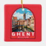 Ghent Belgium Travel Art Vintage Ceramic Ornament