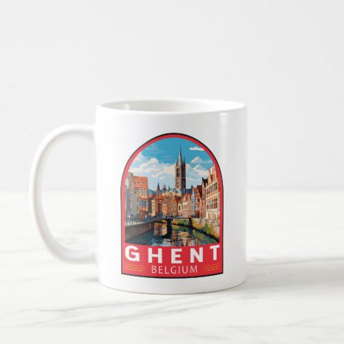 Ghent Belgium Travel Art Vintage Coffee Mug