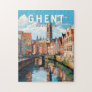 Ghent Belgium Travel Art Vintage Jigsaw Puzzle