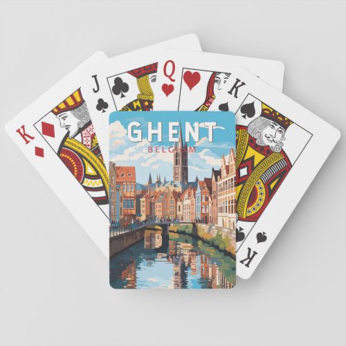 Ghent Belgium Travel Art Vintage Poker Cards