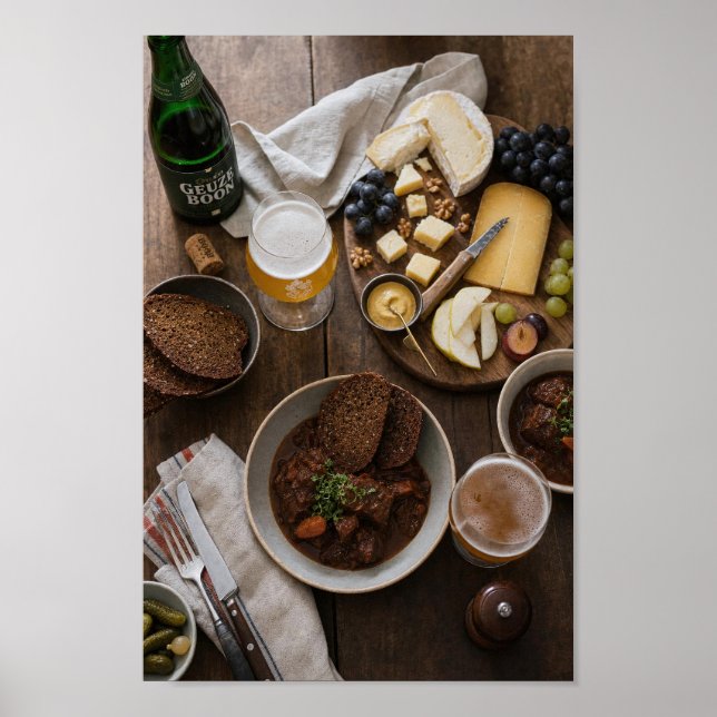 Ghent-Style Beer Pairing Still Life Poster (Front)