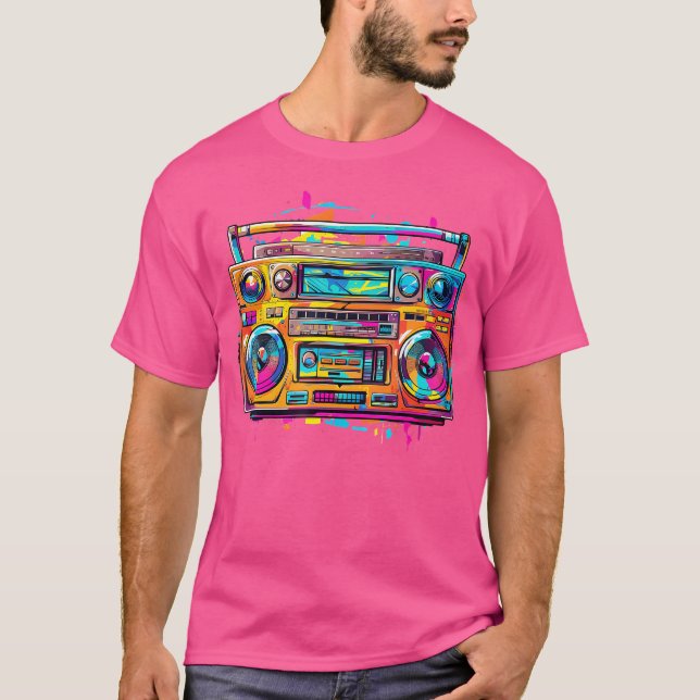 Ghetto Blaster 80'S 90'S Hip Hip Rap T-Shirt (Front)