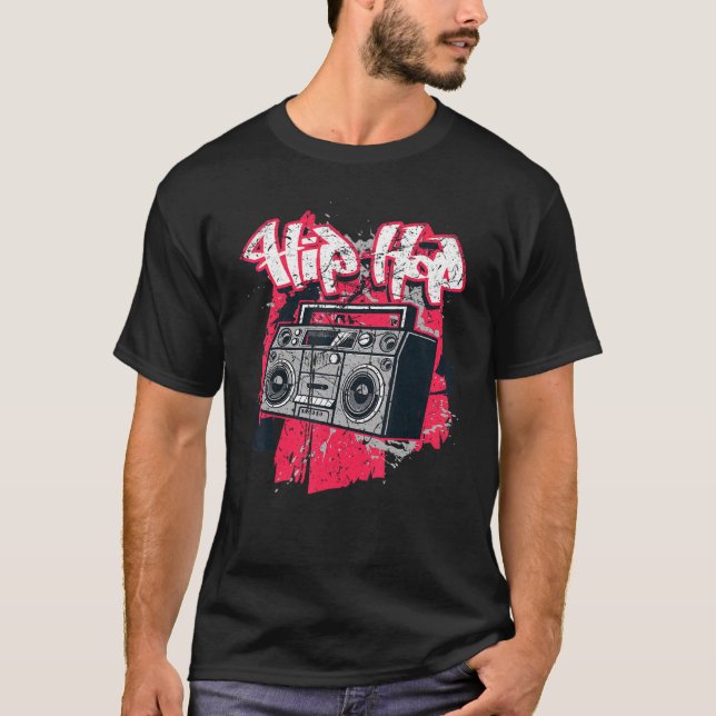 Ghetto Blaster 80's 90's Party Hip Hip Rap R&b Vin T-Shirt (Front)