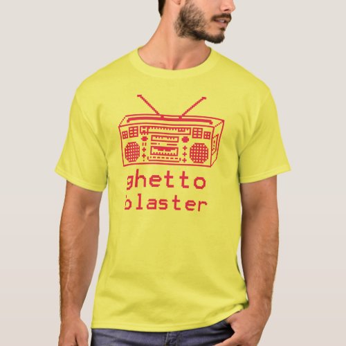 ghetto blaster 8bit t_shirt
