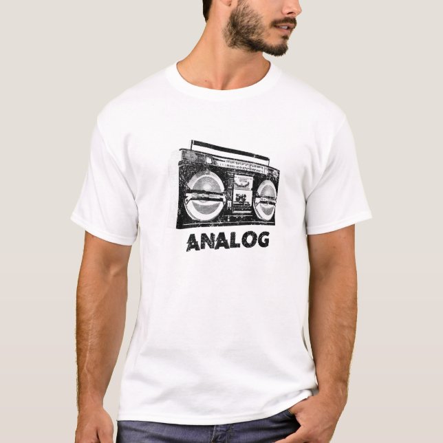Ghetto Blaster Boombox Radio Hip Hop Analog Music T-Shirt (Front)