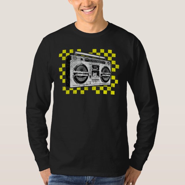 Ghetto Blaster Boombox Radio Hip Hop Tape Deck Mus T-Shirt (Front)