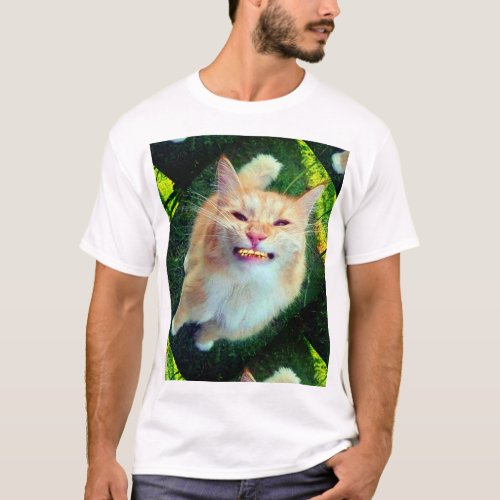 Ghetto cat smiling T_Shirt