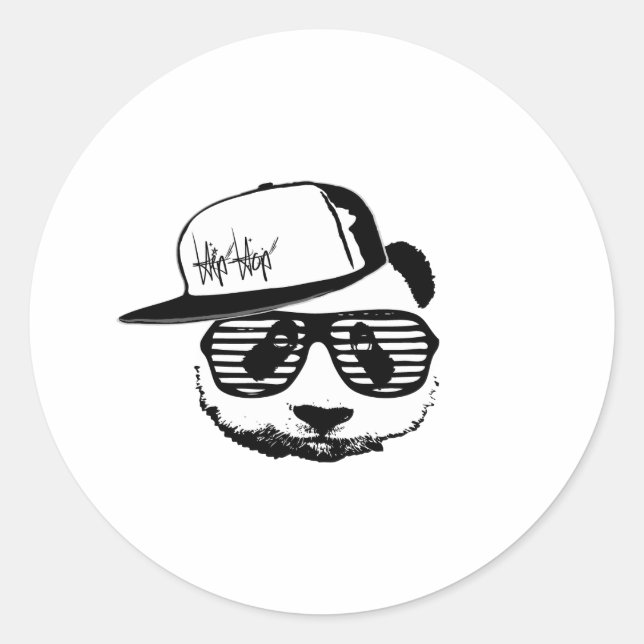 Ghetto panda classic round sticker (Front)