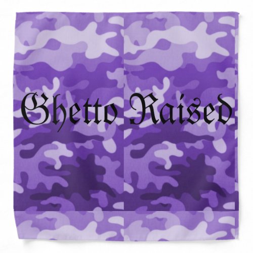 Ghetto Raised Purple Camo Bandana