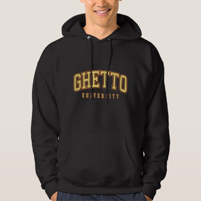 Ghetto University Black Hoodie (Front)