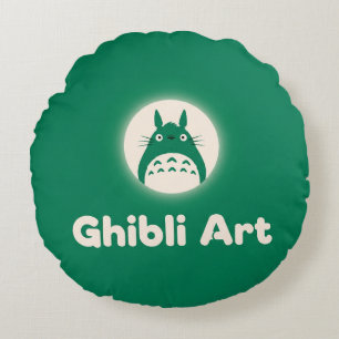Ghibli Art: Crafting Wonder Round Pillow