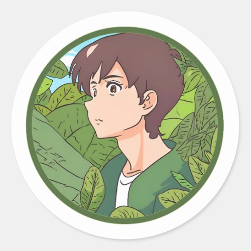 Ghibli Sticker A Loving Nature Day  Classic Round Sticker