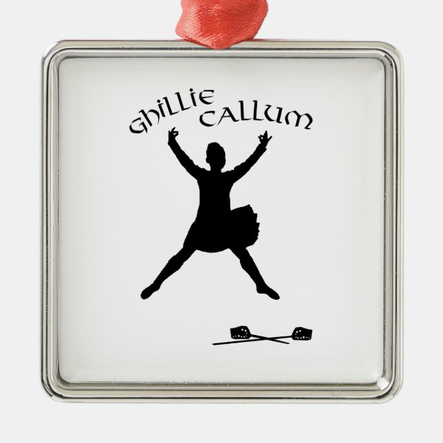 Ghillie Callum - Scottish Sword Dancer Metal Ornament (Front)