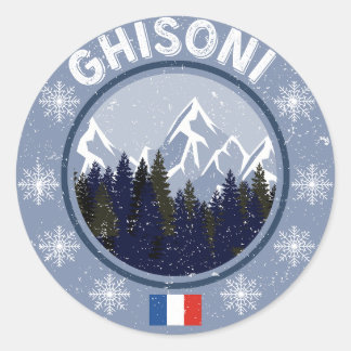 Ghisoni Ski resort Classic Round Sticker