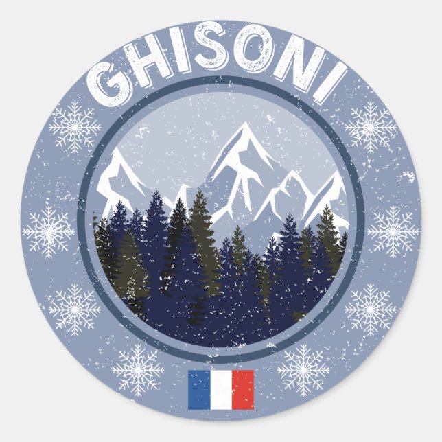 Ghisoni Ski resort Classic Round Sticker (Front)