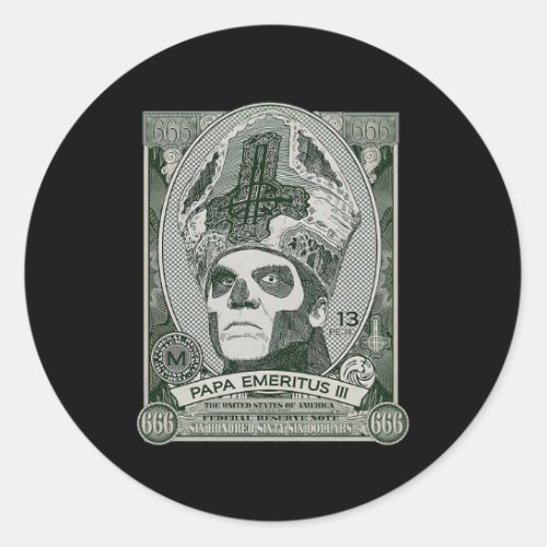 Ghost  Papa Cash Classic Round Sticker