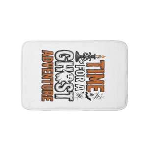 Ghost Adventure Halloween Vintage Typography Desig Bath Mat