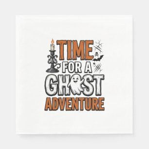Ghost Adventure Halloween Vintage Typography Desig Napkins