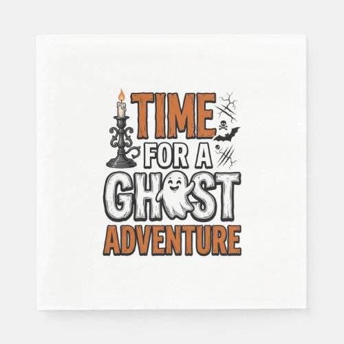 Ghost Adventure Halloween Vintage Typography Desig Napkins