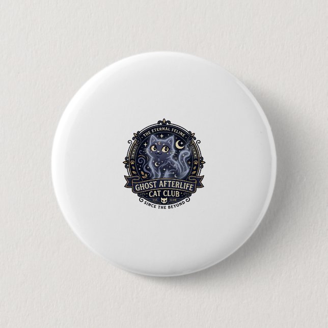 Ghost Afterlife Cat Cat Dad Gift Idea - Ghost Afte Button (Front)