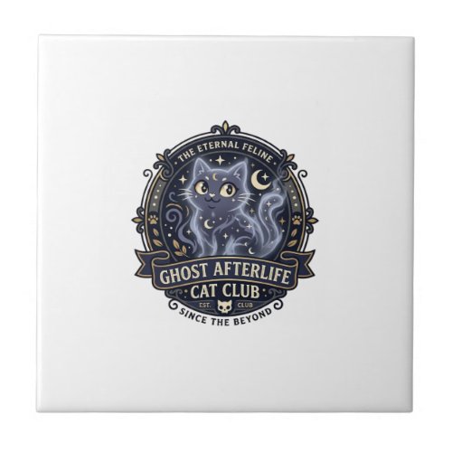 Ghost Afterlife Cat Cat Dad Gift Idea - Ghost Afte Ceramic Tile