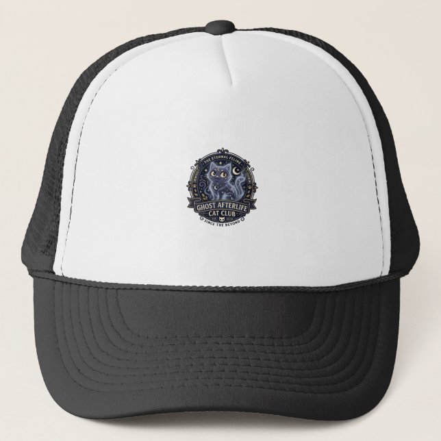 Ghost Afterlife Cat Cat Dad Gift Idea - Ghost Afte Trucker Hat (Front)