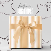 Ghost Ale Yellow and White Pinstripe Halloween Wrapping Paper