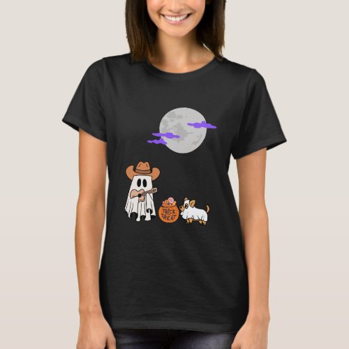 Ghost and Dog Dressed Up as Ghost T_Shirt