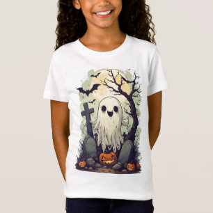 Ghost And Jack O Lantern Patch For Halloween 🦇 T-Shirt