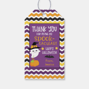 Ghost and Pumpkin Kids Halloween Gift Tags