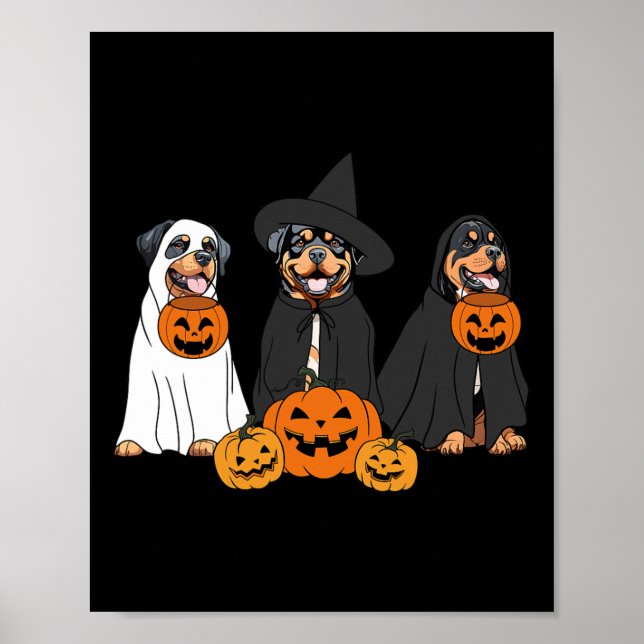 Ghost And Witch Rottweiler  Poster (Front)