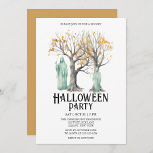 Ghost Apparition Costume Mint Halloween Party Invitation