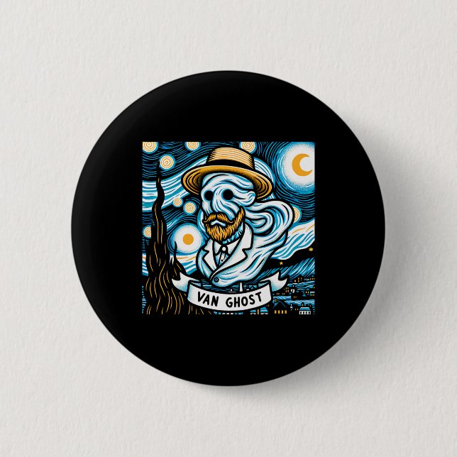 Ghost Art Teacher Halloween  Button (Front)