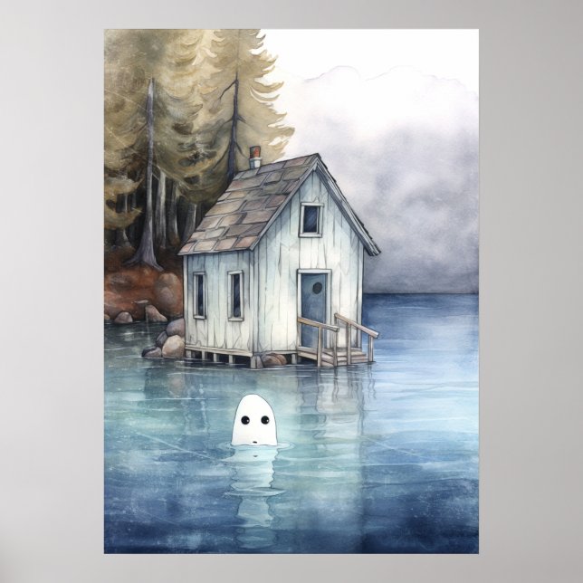 Ghost Art: Tiny House on a Lake Poster (Front)