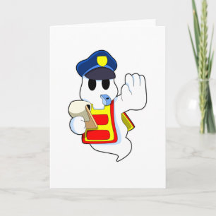 Ghost as Police officer with Whistle Card