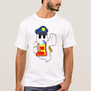 Ghost as Police officer with Whistle T-Shirt