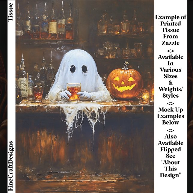 Ghost at Haunted Halloween Bar EA2R Decoupage Tissue Paper (Creator Uploaded)