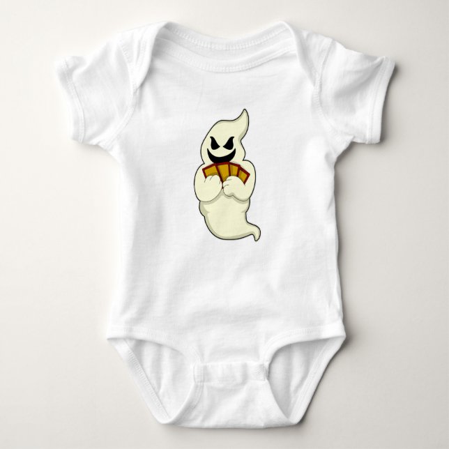 Ghost at Poker with Poker cards Baby Bodysuit (Front)