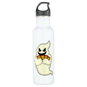 Ghost at Poker with Poker cards Stainless Steel Water Bottle