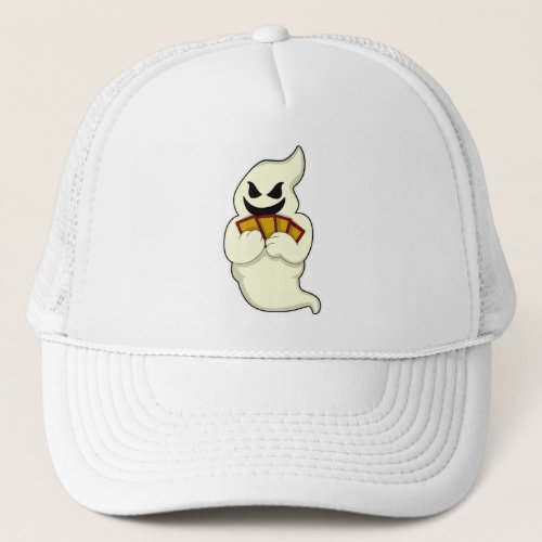 Ghost at Poker with Poker cards Trucker Hat