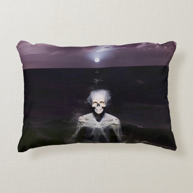 Ghost at Sea - Oil Painting Accent Pillow (Front)